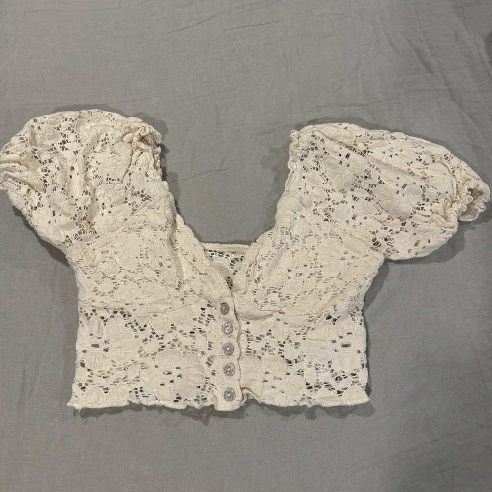 White lace shirt